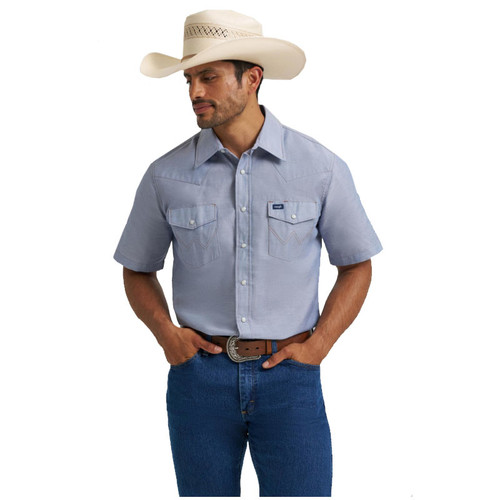 2370331 WESTERN CHAMBRAY SHORT SLEEVE WORKSHIRT, CLASSIC FIT, CHAMBRAY
