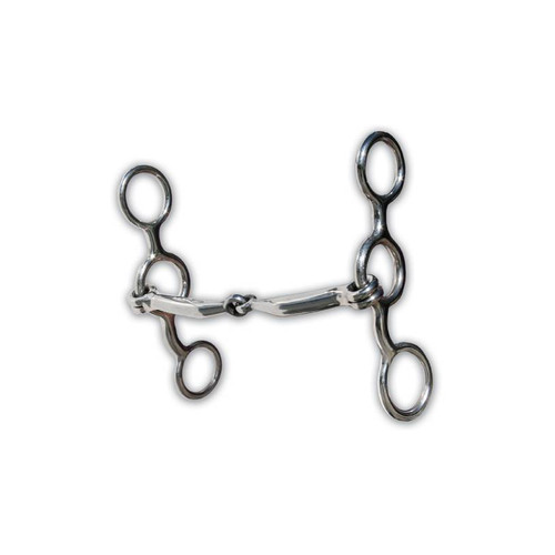 SHORT SHANK BIT, SMOOTH SNAFFLE, CHEEK 5", MOUTHPIECE 5 1/8"