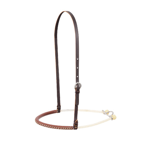 SINGLE ROPE NOSEBAND WITH RAWHIDE LACED HARNESS COVER