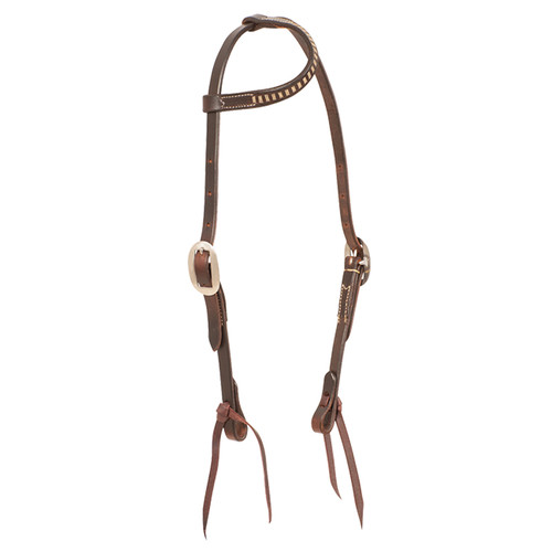 RAWHIDE LACED SLIP EAR HARNESS HEADSTALL, CHOCOLATE