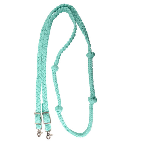 BARREL REINS 1" BRAIDED NYLON W/ KNOTS, MINT