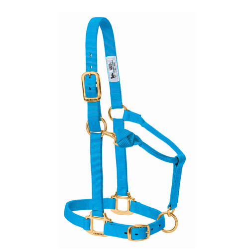 3/4" ORIGINAL ADJUSTABLE NYLON HORSE HALTER, SUCKLING, HURRICANE BLUE 35-1030-HB