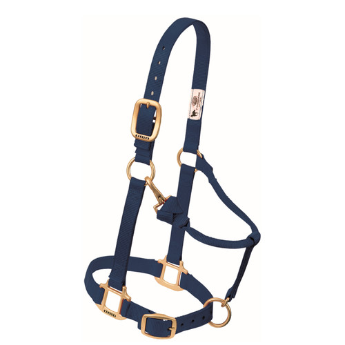 3/4" ORIGINAL ADJUSTABLE NYLON HORSE HALTER, SUCKLING, NAVY 35-1030-NV