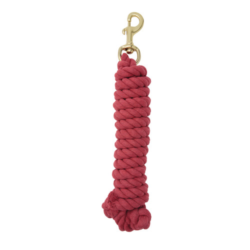 5/8" SOLID COLOR COTTON LEAD ROPE WITH SOLID BRASS 225 SNAP, RED 35213-10-03