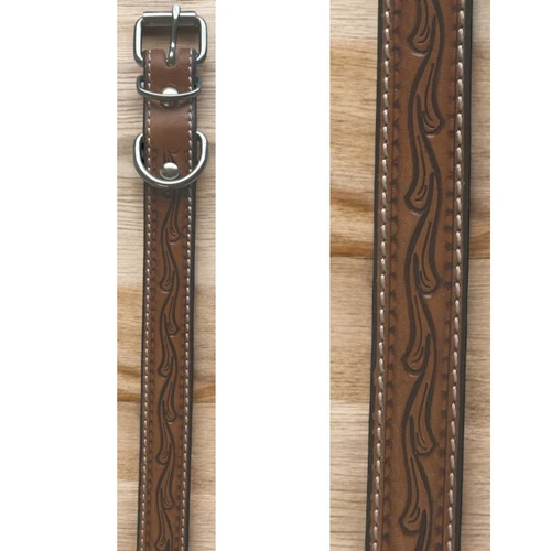 CIRCLE SH, DOG COLLAR, BROWN, MEDIUM