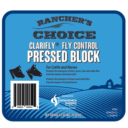 RANCHER'S CHOICE CLARIFLY 0.02% FLY CONTROL BLOCK, 33.33#