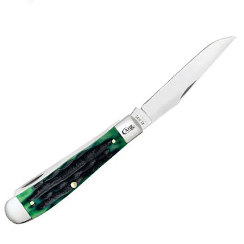 KNIFE #75830 TRAPPER HUNTER DEER GREEN BONE