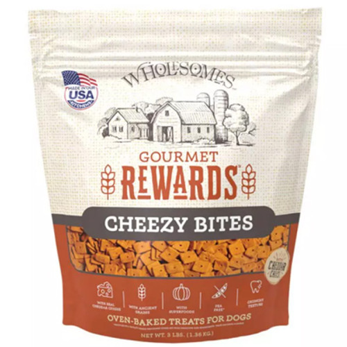 WHOLESOME DOG BISCUIT, REWARDS CHEEZY BITES, 3lb WHOLESOME DOG BISCUIT, REWARDS CHEEZY BITES, 3lb