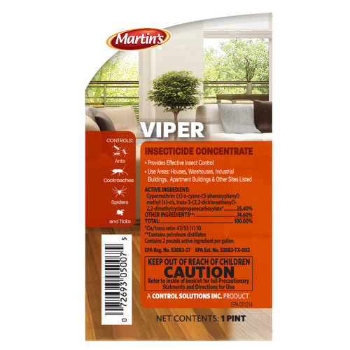 VIPER INSECTICIDE CONCENTRATE 4 x 1oz AMPULES