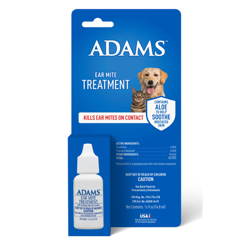 ADAMS EAR MITE LOTION FOR DOGS AND CATS 6OZ