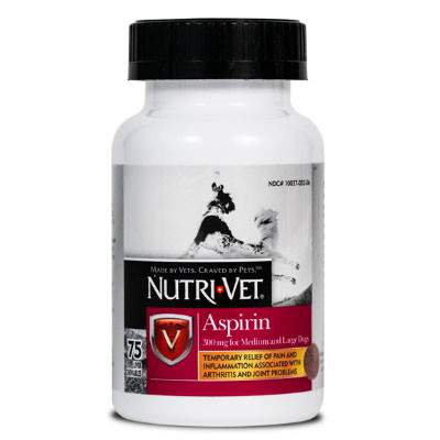 NUTRI-VET ASPRIN- MEDIUM & LARGE DOG, 300mg, 75 LIVER CHEWABLES