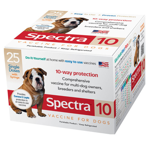 10-WAY VACCINE FOR DOGS, MODIFIED LIVE VIRUS 1 DOSE, DURVET OR ASPEN BRAND, 1 EACH