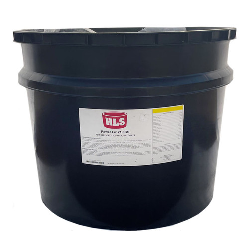 HLS POWER LIX 21 CGS, FOR BEEF CATTLE SHEEP AND GOATS, 225# BLACK TUB, ALL NATURAL
