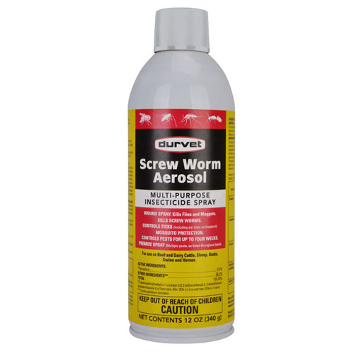 SCREW WORM AEROSOL 12oz, DURVET OR PROZAP