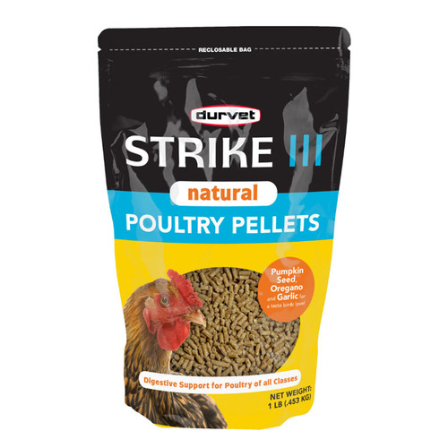 DURVET STRIKE III NATURAL POULTRY PELLETS,  1lb