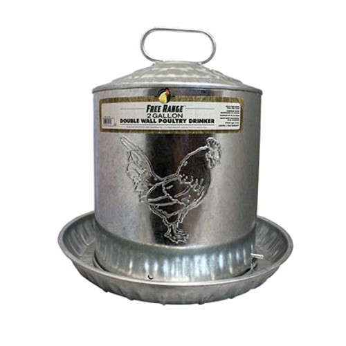 HARIS FARMS DOUBLE WALL GALVANIZED DRINKER 2 GALLON