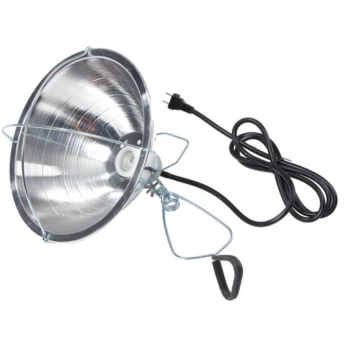 BROODER LAMP REFLECTIVE LAMP WITH CLAMP, 6' BROWN ELECTRICAL CORD (170017)
