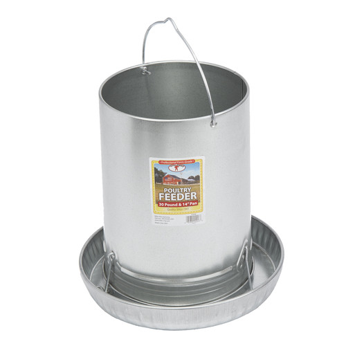 POULTRY FEEDER 30# HANGING W/14" PAN