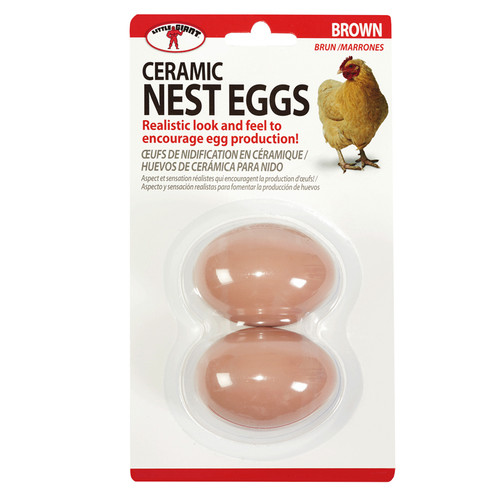 CERAMIC NEST EGG BROWN 2 PACK