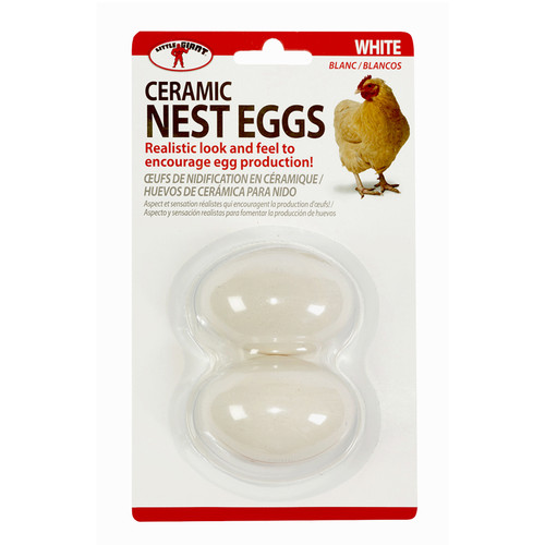 CERAMIC NEST EGG WHITE 2 PACK
