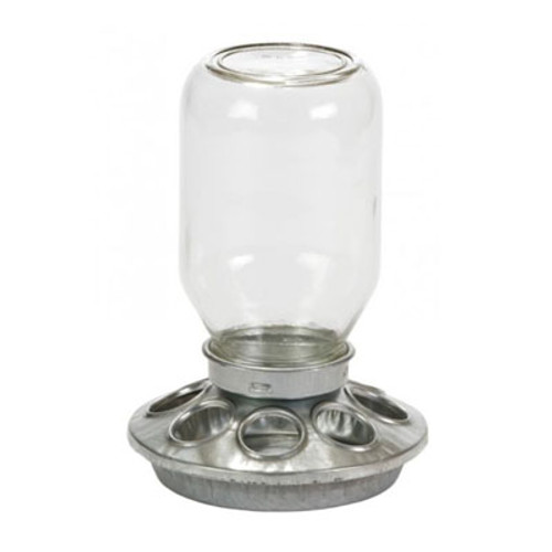 MASON JAR POULTRY FEEDER INCLUDES QUART JAR & BASE FEEDER