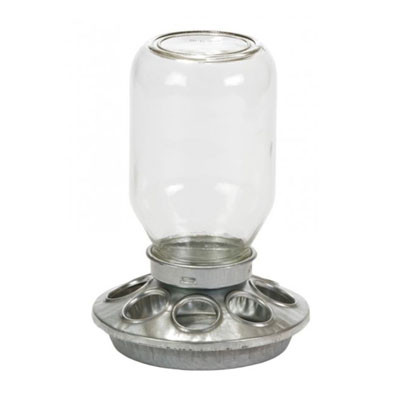 LITTLE GIANT MASON JAR POULTRY FEEDER INCLUDES QUART JAR & BASE FEEDER