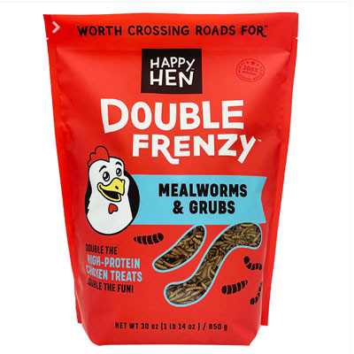 HAPPY HEN DOUBLE FRENZY 30oz
50/50 MIX OF MEALWORMS & BLACK SOLDIER FLY LARVAE