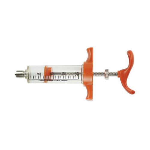 NYLON SYRINGE, 20cc, IDEAL INSTRUMENTS WITH DOSING NUT