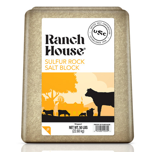 UNITED SULFUR SALT BLOCK 50# RANCH HOUSE