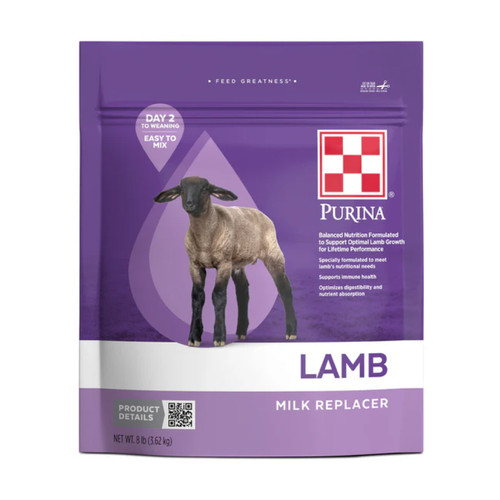 PURINA LAMB MILK REPLACER 8lb, 1 cup powder to 1 pint water