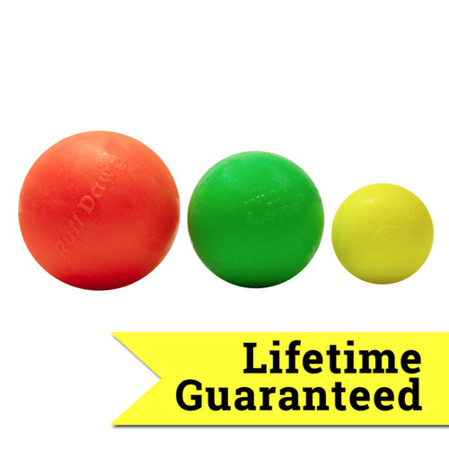 RUFF DAWG BALL EXTRA LARGE, INDESTRUCTIBLE RETRIEVING TOY, ASSORTED COLORS