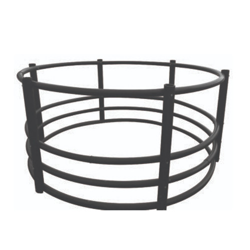 ROUNDBALE FEEDER, CATTLE, BLACK POLY PIPE, 8'X4' 6 LEG