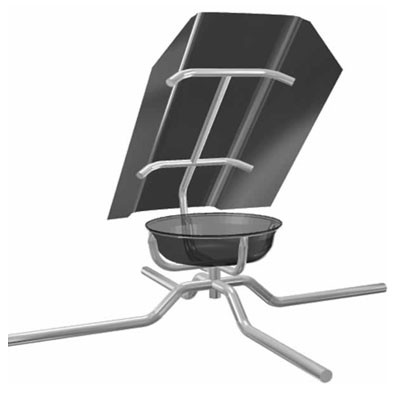 WINDVANE MINERAL FEEDER, (BLACK VANE AND TUB, GALV STAND)