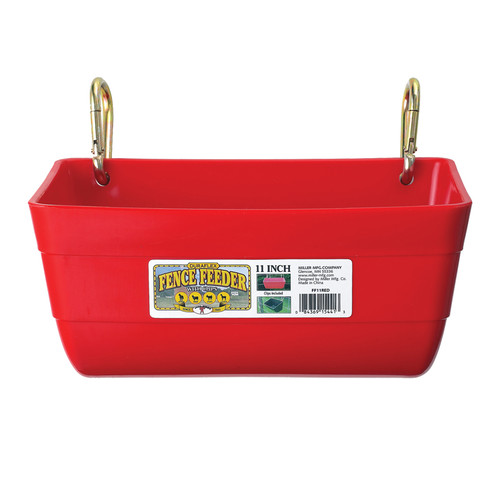 11" FENCE FEEDER WITH CLIPS RED