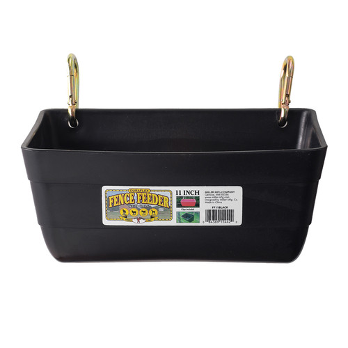 11" FENCE FEEDER WITH CLIPS BLACK