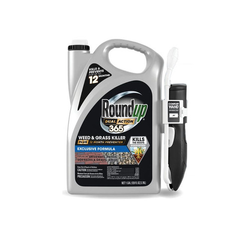 ROUNDUP DUAL ACTION 365 WEED & GRASS KILLER PLUS 12 MONTH PREVENTER WITH COMFORT WAND, 1 Gal