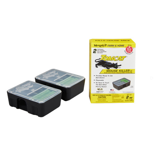 TOMCAT 2PK DISPOSABLE MOUSE BAIT 1oz X 2 BAIT STATION