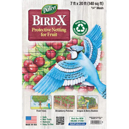 BIRD-X NETTING 14'X14', 5/8" MESH, PROTECTIVE NETTING FOR FRUIT