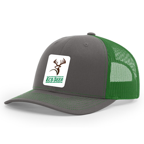 PALMER'S TRUCKER CAP KELLY GREEN MESH/CHARCOAL FRONT, ECO DEER LOGO PATCH