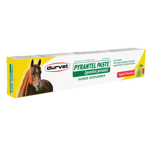 PYRANTEL PASTE (Pyrantel pamoate) HORSE DEWORMER, APPLE FLAVOR, 23.6G, DURVET