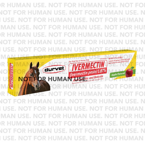 IVERMECTIN (Ivermectin paste 1.87%) ANTHELMINTIC AND BOTICIDE, FOR ORAL USE IN HORSES ONLY, APPLE FLAVORED, 6.08g, DURVET
