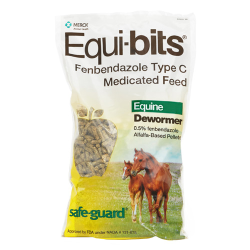 SAFE-GUARD EQUI-BITS HORSE DEWORMER, 0.5% FENBENDAZOLE, ALFALFA BASED PALLETS, 1.25lb, TYPE C MEDICATED FEED