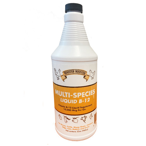 MULTI-SPECIES LIQUID  B-12 SUPPLEMENT 32oz (10,000 MCG), ROOSTER-BOOSTER