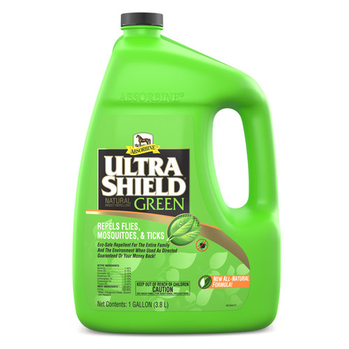 ABSORBINE ULTRA-SHIELD NATURAL FLY REPELLENT GREEN, 1 GAL