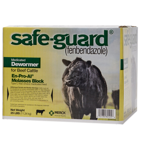 SAFE-GUARD DEWORMER EN-PRO-AL POURED MOLASSES BLOCK 25lb (IN BOX)