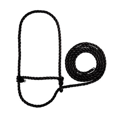 HALTER POLY ROPE COW, BLACK