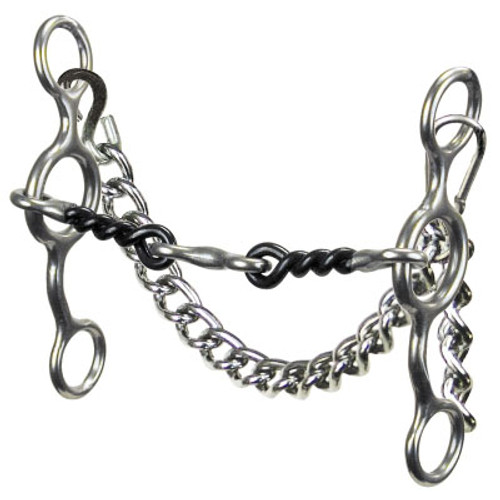 JUNIOR COW HORSE-3/8" TWISTED SWEET IRON, DOG BONE SNUFFLE #348