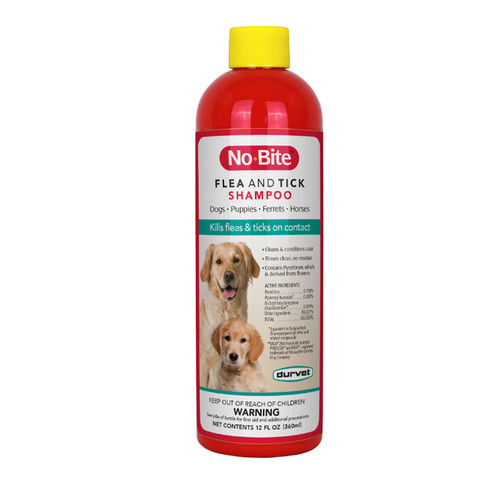 DURVET NO BITE FLEA AND TICK SHAMPOO 12oz