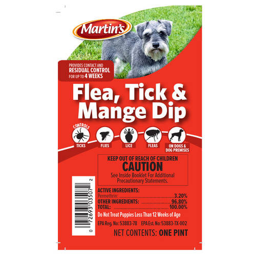 MARTIN'S FLEA, TICK, & MANGE DIP, 16oz