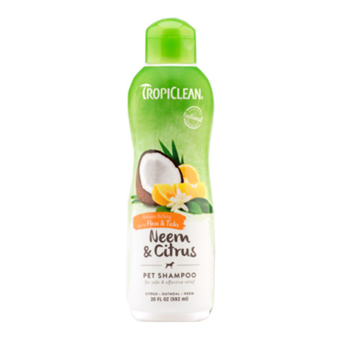TROPICLEAN NEEM AND CITRUS FLEA AND TICK RELIEF SHAMPOO FOR DOGS, 20oz